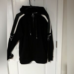 PINK Victoria's Secret Black Hoodie with White Stripes